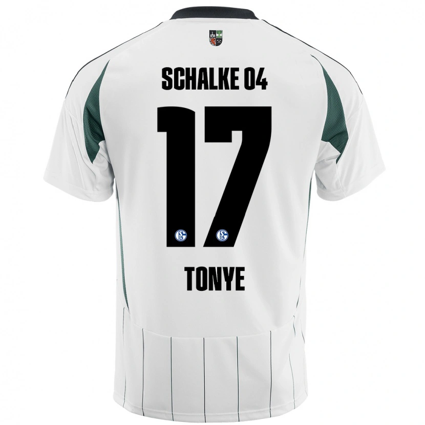 Danxen Hombre Camiseta Yannick Tonye #17 Blanco Verde 2ª Equipación 2024/25 La Camisa