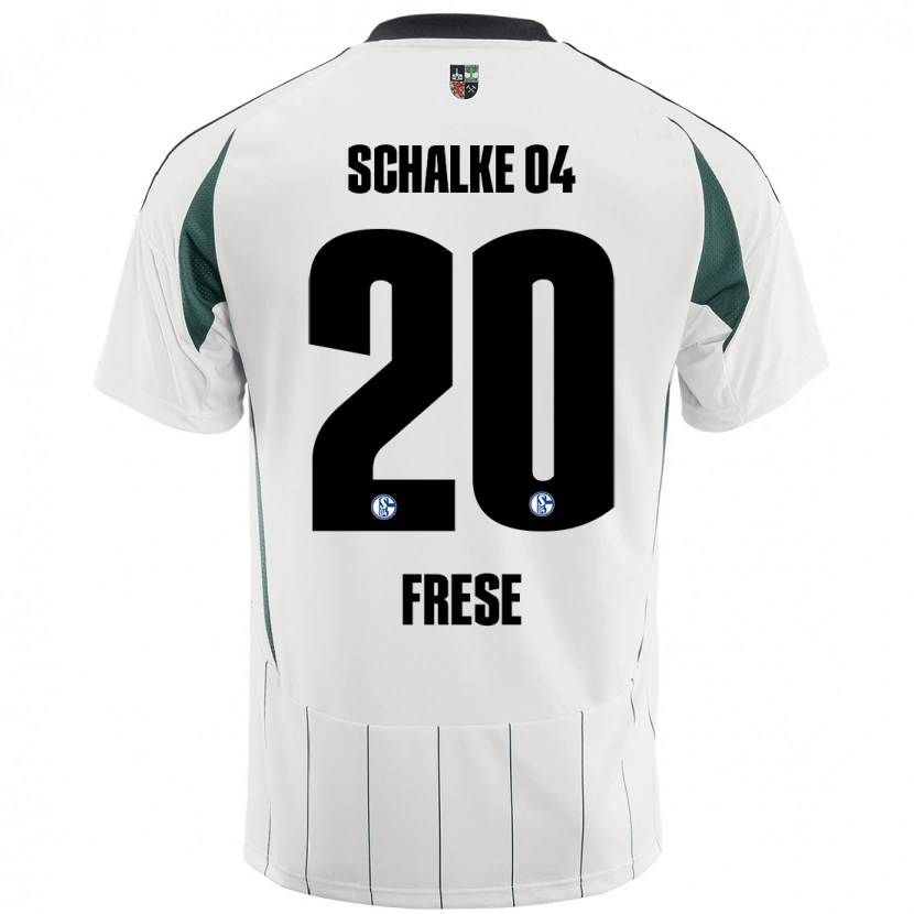 Danxen Hombre Camiseta Niklas Frese #20 Blanco Verde 2ª Equipación 2024/25 La Camisa