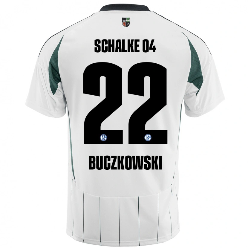 Danxen Hombre Camiseta Philip Buczkowski #22 Blanco Verde 2ª Equipación 2024/25 La Camisa