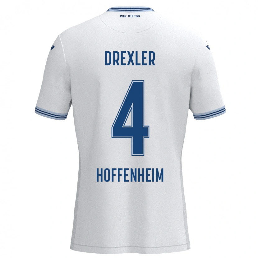 Danxen Hombre Camiseta Tim Drexler #4 Blanco Azul 2ª Equipación 2024/25 La Camisa