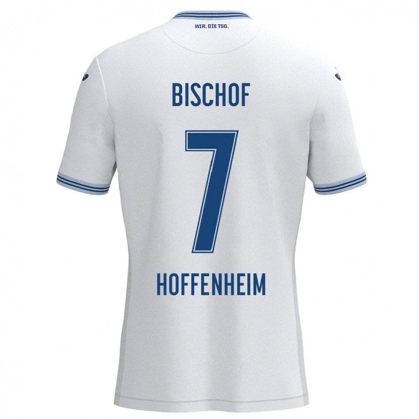 Danxen Hombre Camiseta Tom Bischof #7 Blanco Azul 2ª Equipación 2024/25 La Camisa