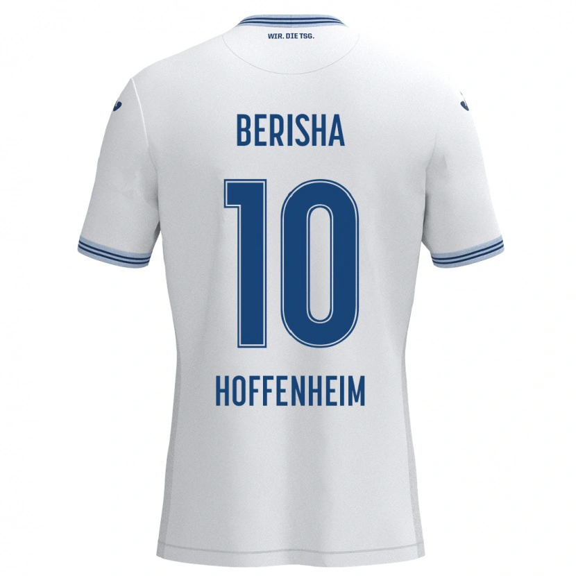 Danxen Hombre Camiseta Mergim Berisha #10 Blanco Azul 2ª Equipación 2024/25 La Camisa