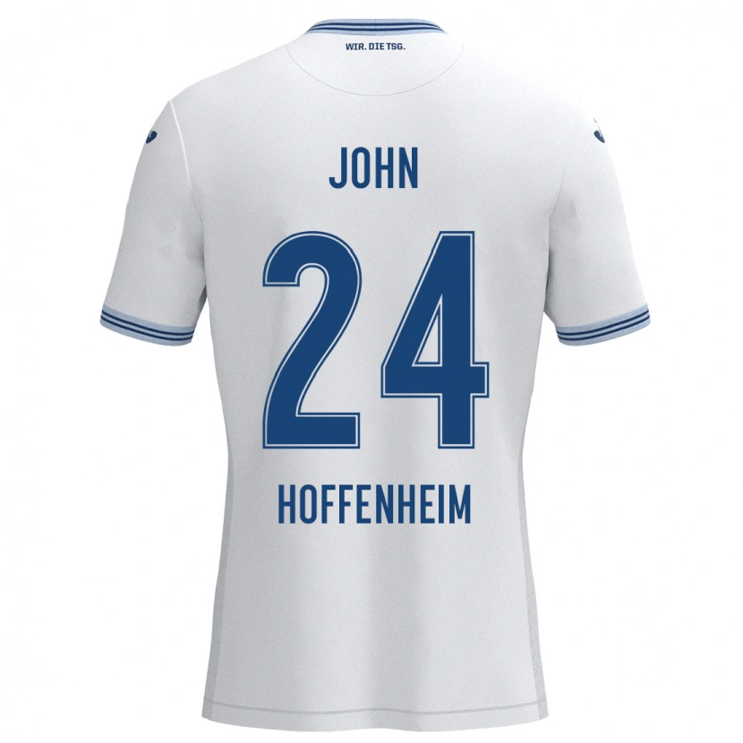 Danxen Hombre Camiseta Marco John #24 Blanco Azul 2ª Equipación 2024/25 La Camisa