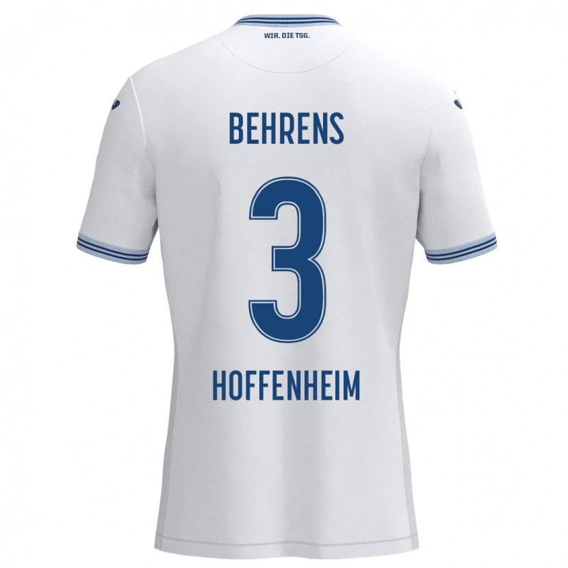 Danxen Hombre Camiseta Hennes Behrens #3 Blanco Azul 2ª Equipación 2024/25 La Camisa