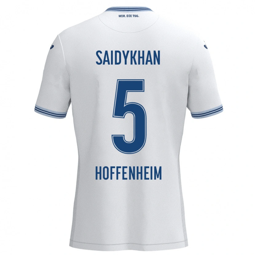 Danxen Hombre Camiseta Ibrahim Saidykhan #5 Blanco Azul 2ª Equipación 2024/25 La Camisa