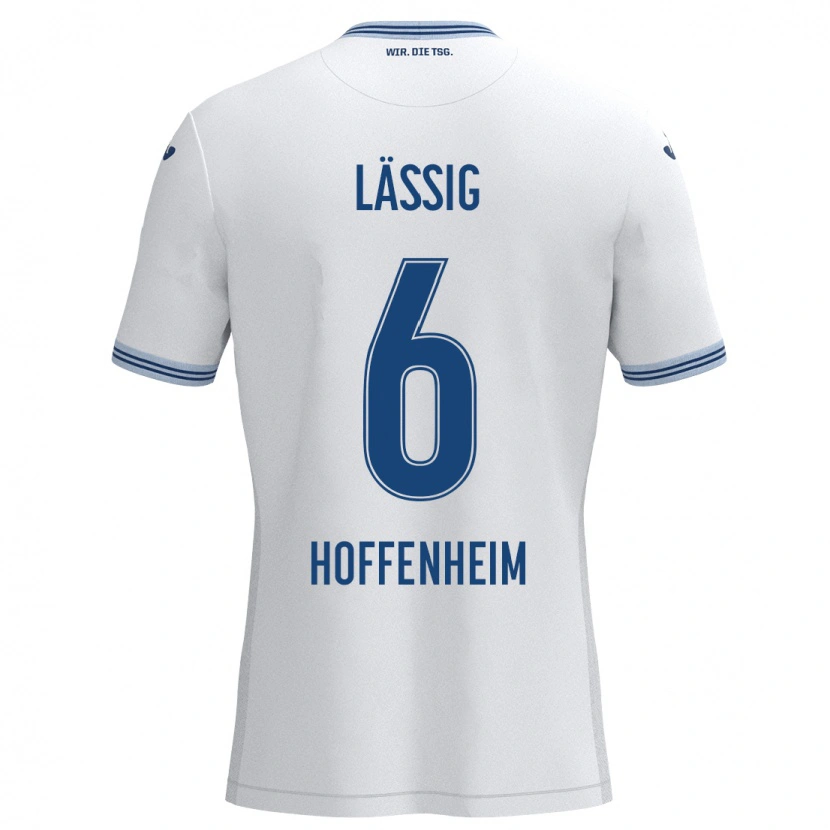 Danxen Hombre Camiseta Valentin Lässig #6 Blanco Azul 2ª Equipación 2024/25 La Camisa