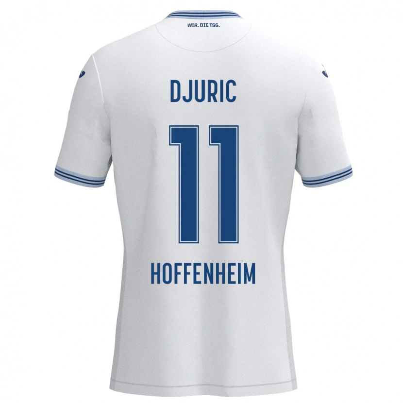 Danxen Hombre Camiseta Luka Djuric #11 Blanco Azul 2ª Equipación 2024/25 La Camisa