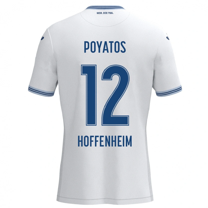 Danxen Hombre Camiseta Miguel Poyatos #12 Blanco Azul 2ª Equipación 2024/25 La Camisa