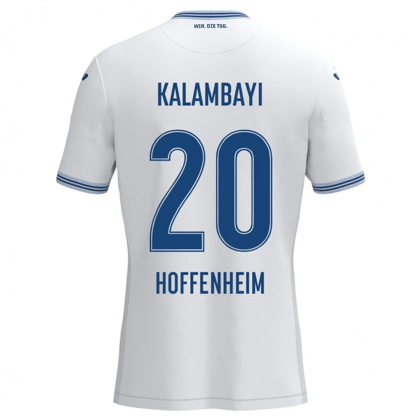 Danxen Hombre Camiseta Simon Kalambayi #20 Blanco Azul 2ª Equipación 2024/25 La Camisa