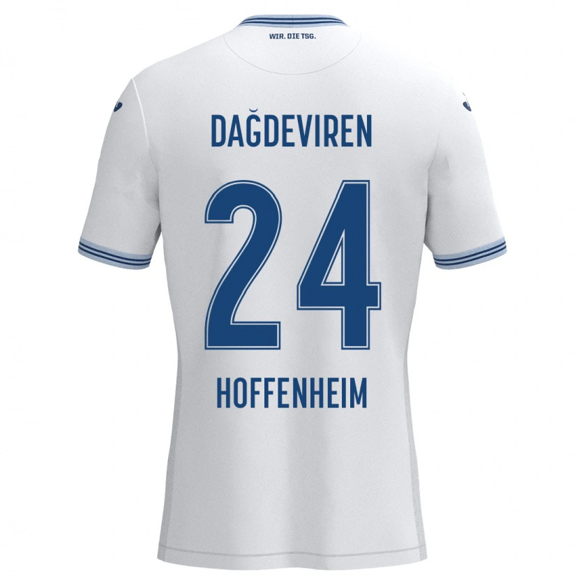 Danxen Hombre Camiseta Diren Dağdeviren #24 Blanco Azul 2ª Equipación 2024/25 La Camisa