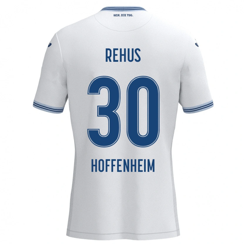 Danxen Hombre Camiseta Milan Rehus #30 Blanco Azul 2ª Equipación 2024/25 La Camisa