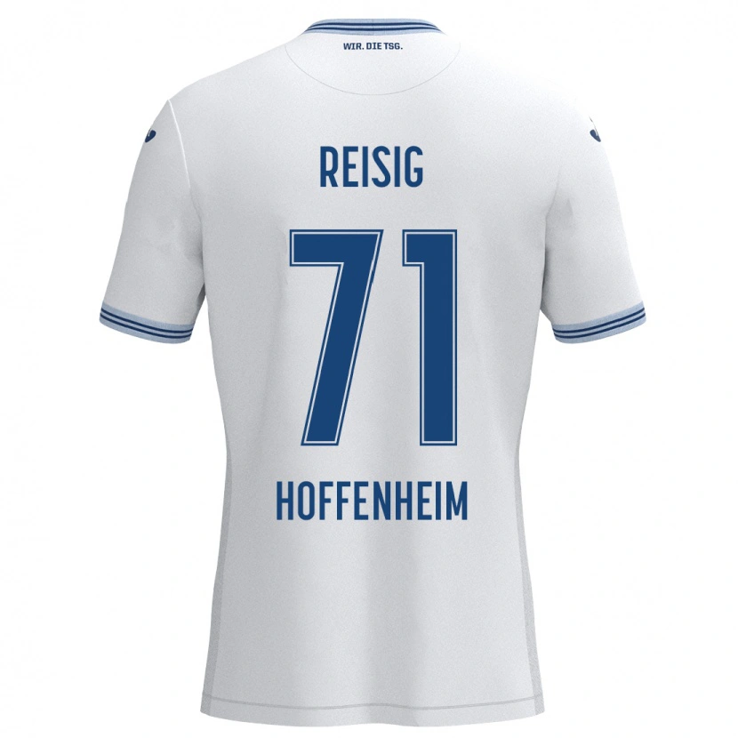 Danxen Hombre Camiseta Ruben Reisig #71 Blanco Azul 2ª Equipación 2024/25 La Camisa