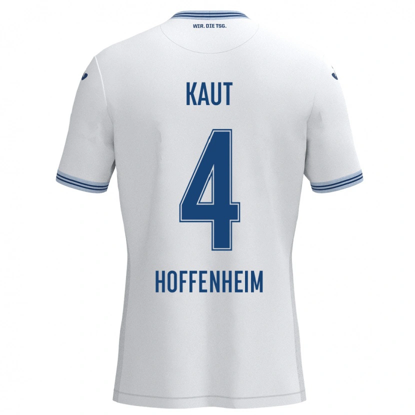 Danxen Hombre Camiseta Lisann Kaut #4 Blanco Azul 2ª Equipación 2024/25 La Camisa