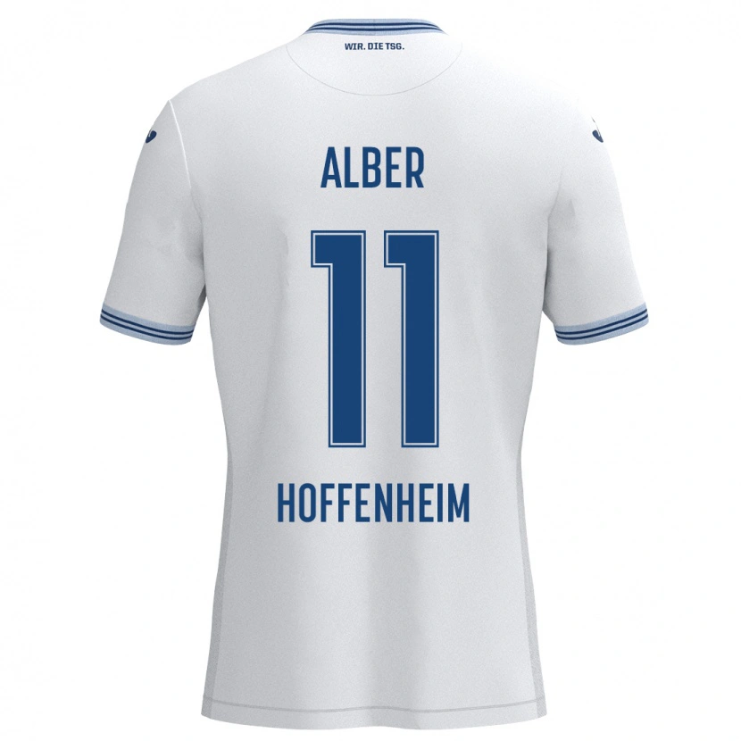 Danxen Hombre Camiseta Mara Alber #11 Blanco Azul 2ª Equipación 2024/25 La Camisa