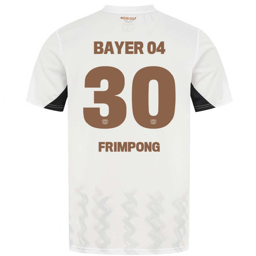 Danxen Hombre Camiseta Jeremie Frimpong #30 Blanco Negro 2ª Equipación 2024/25 La Camisa