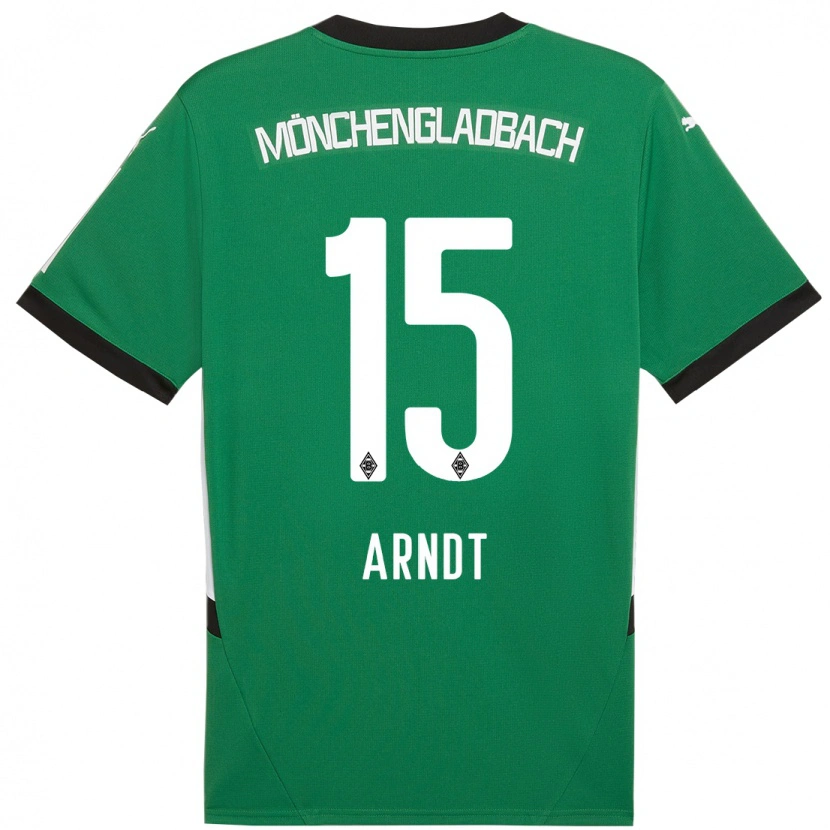 Danxen Hombre Camiseta Leo Arndt #15 Verde Blanco 2ª Equipación 2024/25 La Camisa