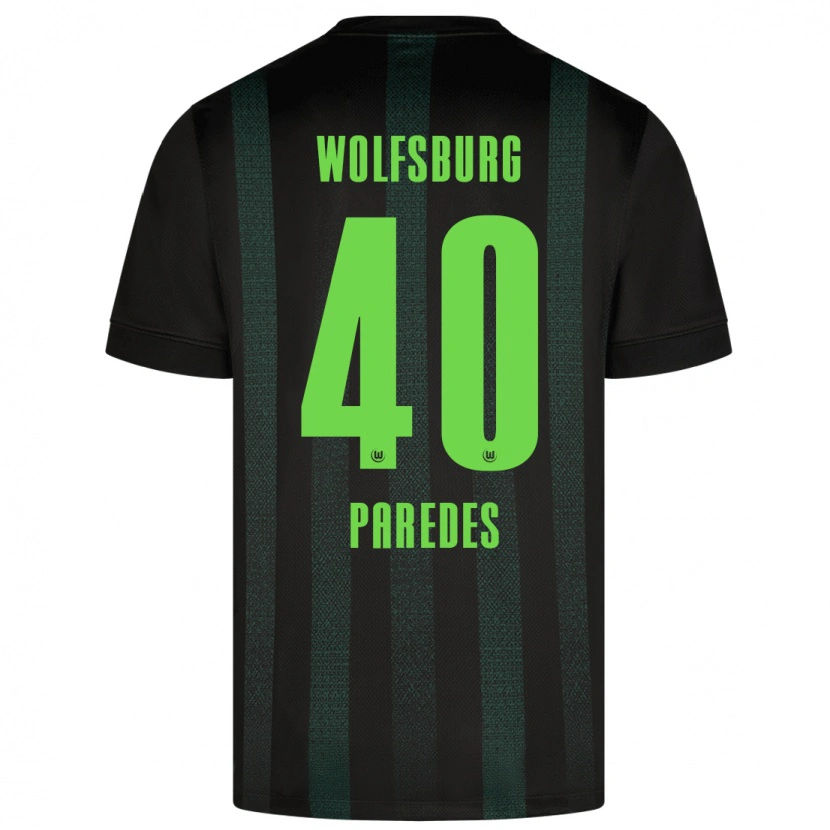 Danxen Hombre Camiseta Kevin Paredes #40 Verde Oscuro 2ª Equipación 2024/25 La Camisa