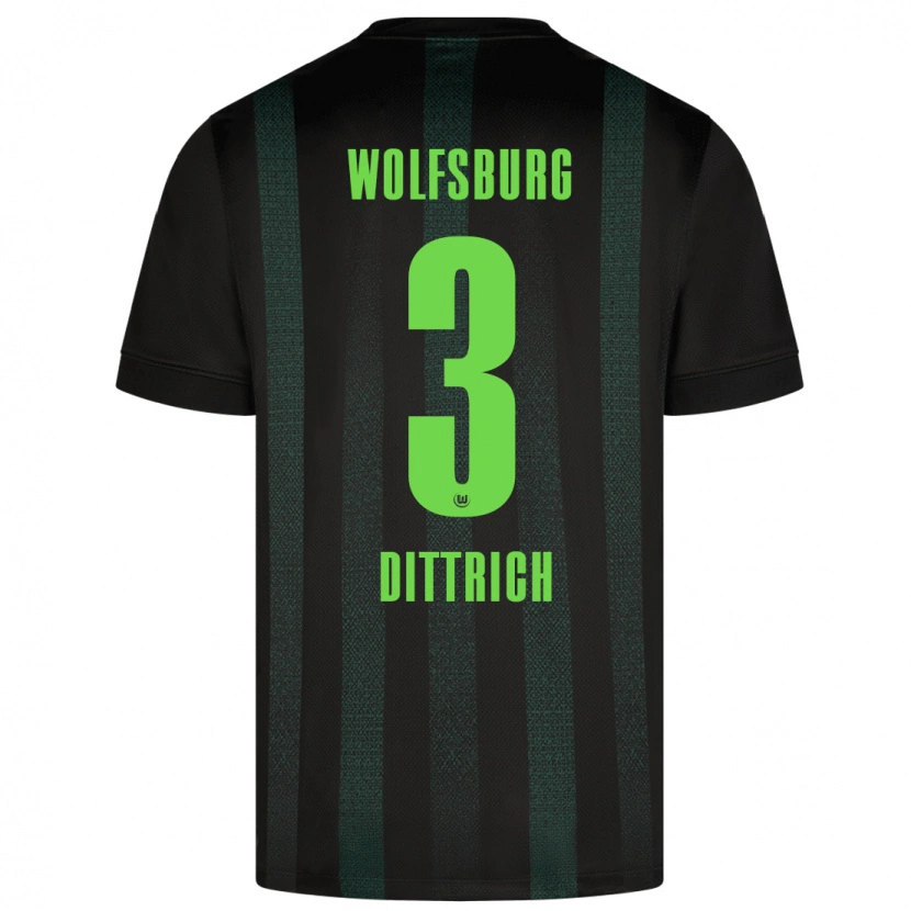 Danxen Hombre Camiseta Elia Dittrich #3 Verde Oscuro 2ª Equipación 2024/25 La Camisa