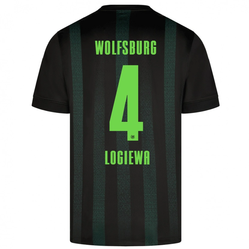 Danxen Hombre Camiseta Luca Logiewa #4 Verde Oscuro 2ª Equipación 2024/25 La Camisa