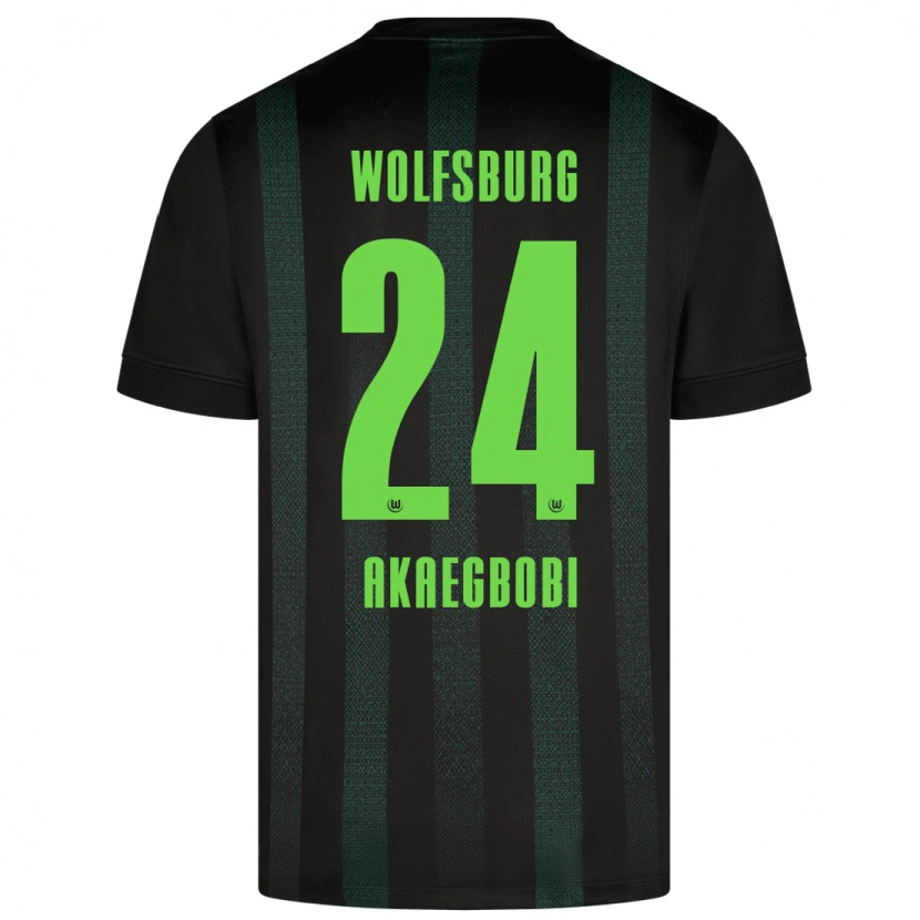 Danxen Hombre Camiseta Jonathan Akaegbobi #24 Verde Oscuro 2ª Equipación 2024/25 La Camisa