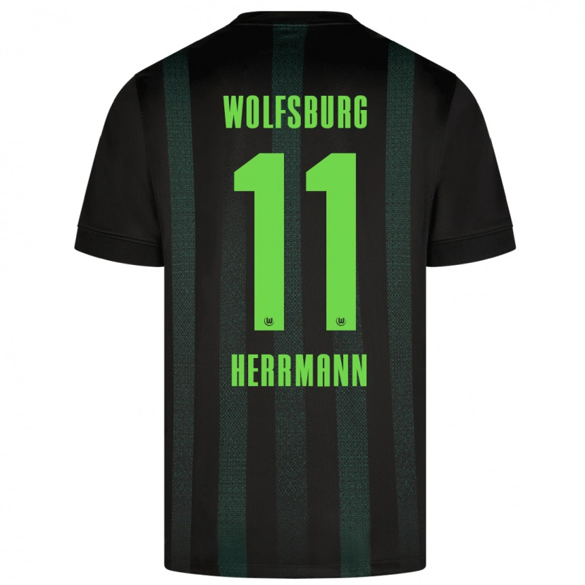 Danxen Hombre Camiseta Max Herrmann #11 Verde Oscuro 2ª Equipación 2024/25 La Camisa