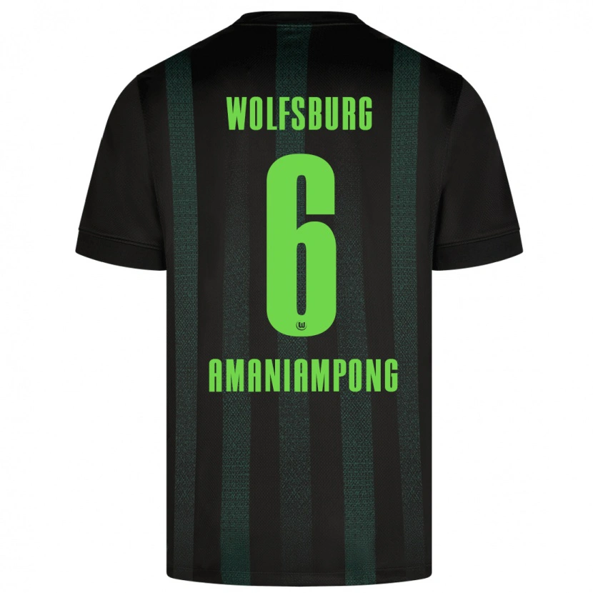 Danxen Hombre Camiseta Marces Amaniampong #6 Verde Oscuro 2ª Equipación 2024/25 La Camisa