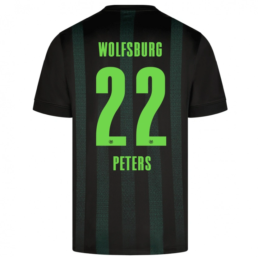 Danxen Hombre Camiseta Laurin Peters #22 Verde Oscuro 2ª Equipación 2024/25 La Camisa