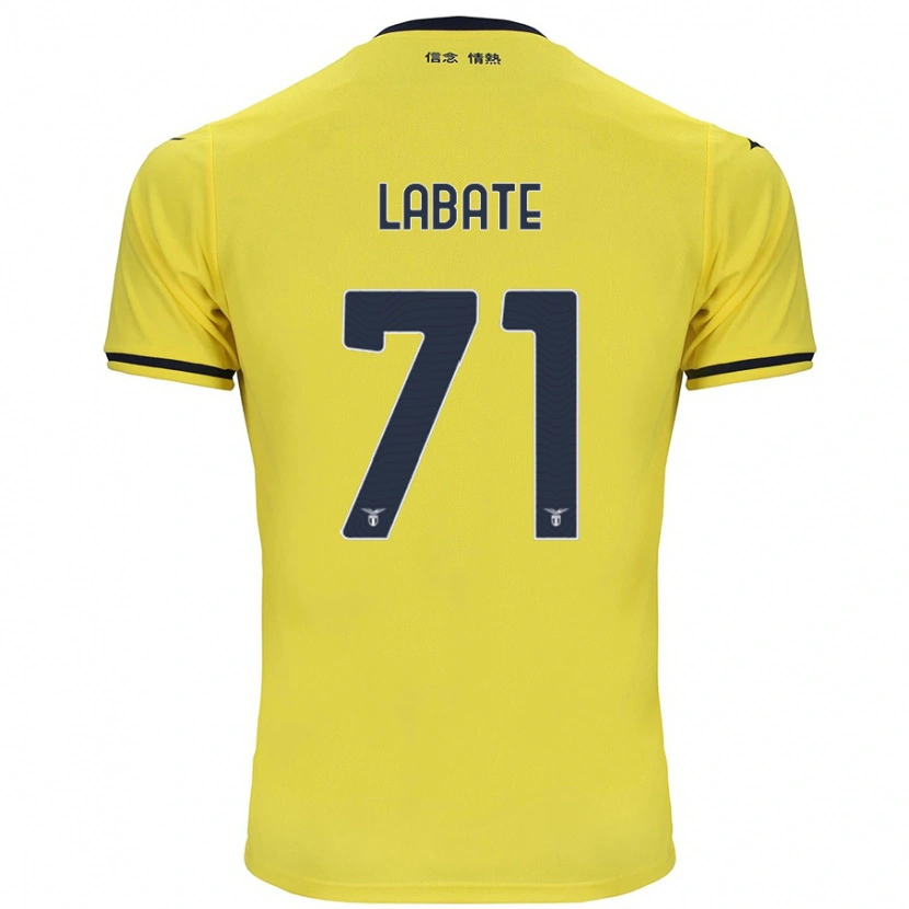 Danxen Hombre Camiseta Camilla Labate #71 Amarillo 2ª Equipación 2024/25 La Camisa