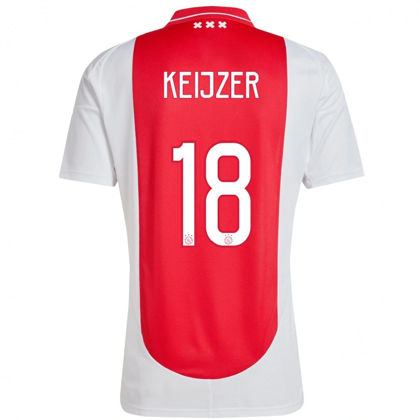 Danxen Mujer Camiseta Milicia Keijzer #18 Rojo Blanco 1ª Equipación 2024/25 La Camisa