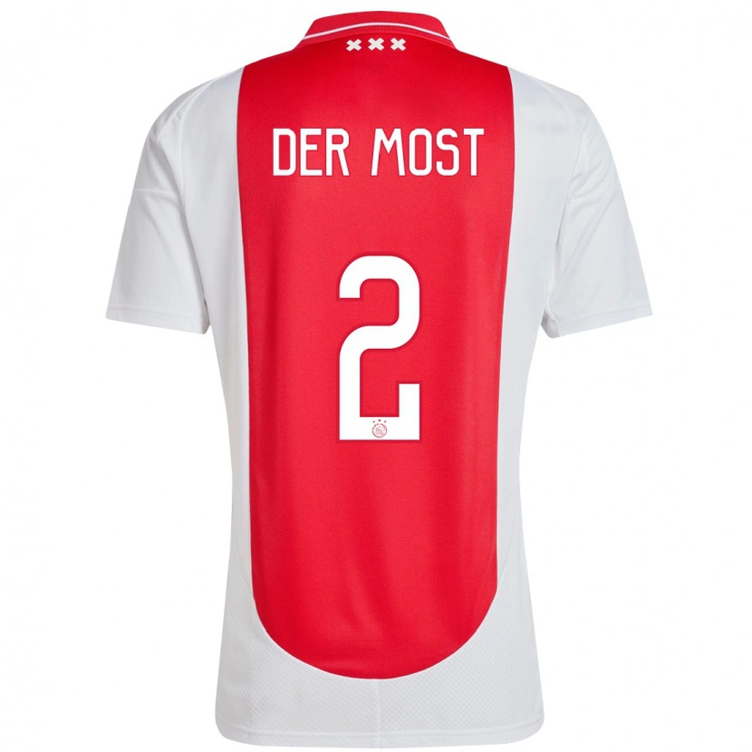 Danxen Mujer Camiseta Liza Van Der Most #2 Rojo Blanco 1ª Equipación 2024/25 La Camisa