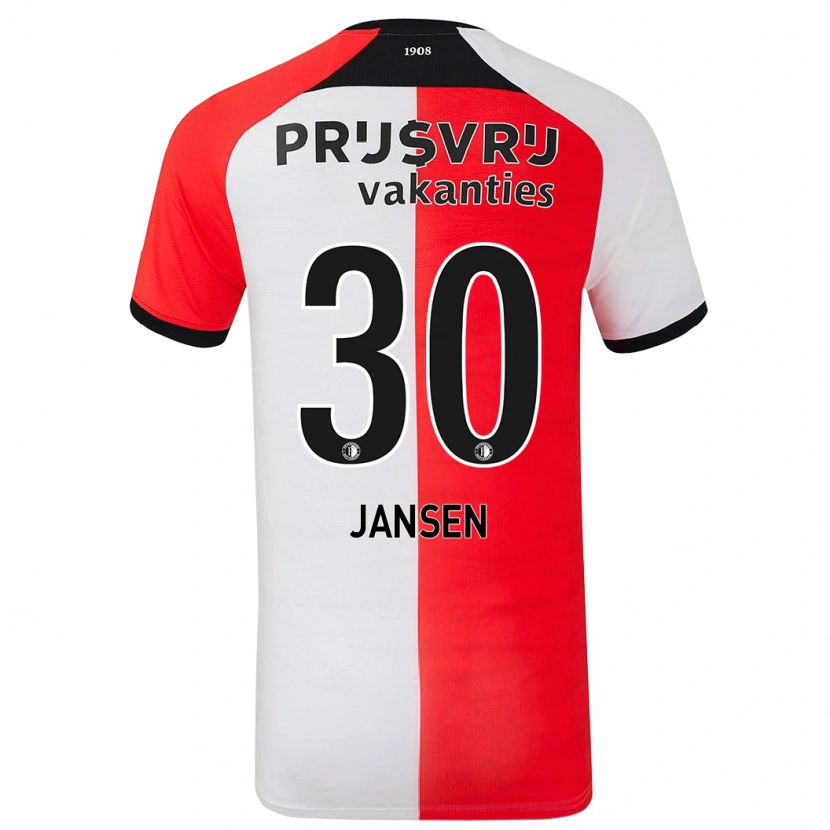 Danxen Mujer Camiseta Thijs Jansen #30 Rojo Blanco 1ª Equipación 2024/25 La Camisa