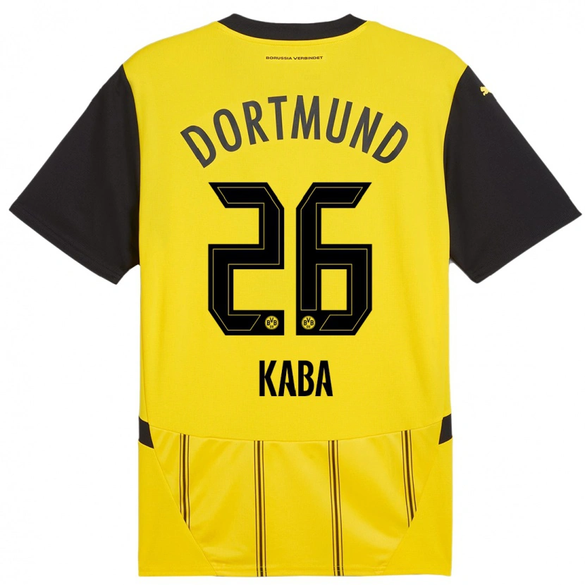 Danxen Mujer Camiseta Mussa Kaba #26 Amarillo Negro 1ª Equipación 2024/25 La Camisa