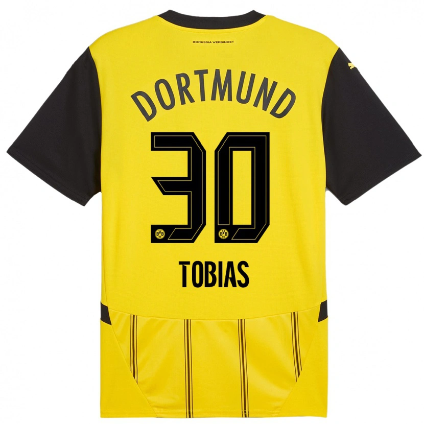 Danxen Mujer Camiseta Vogt Tobias #30 Amarillo Negro 1ª Equipación 2024/25 La Camisa