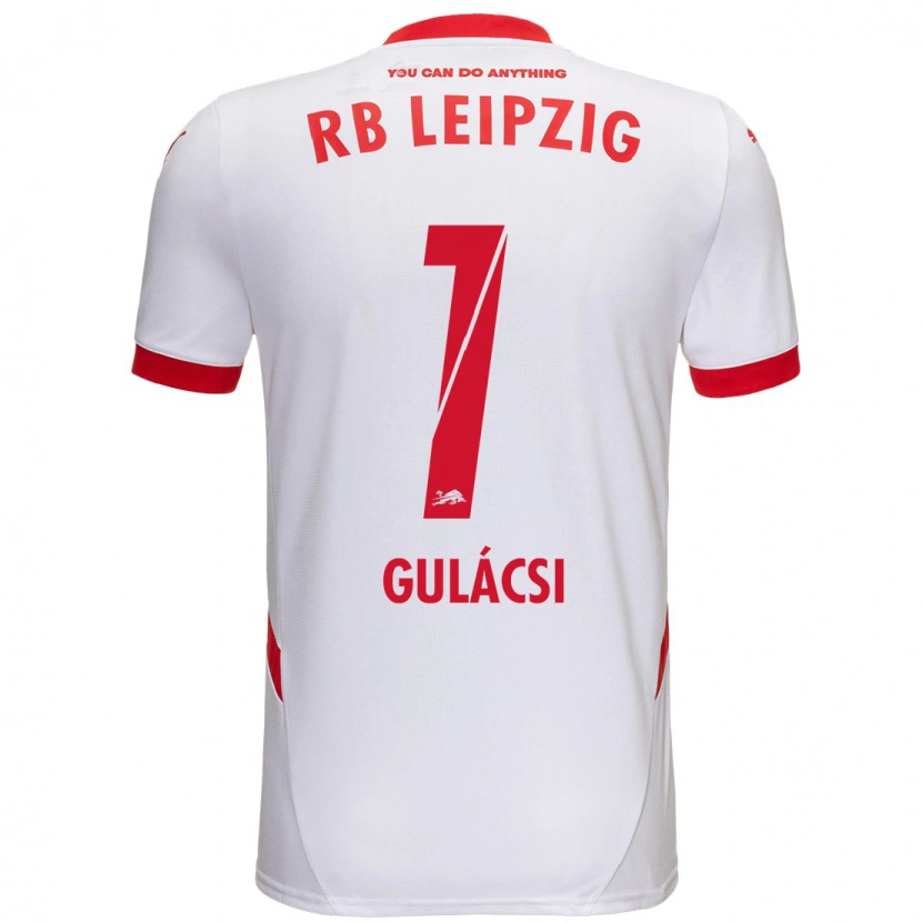 Danxen Mujer Camiseta Péter Gulácsi #1 Blanco Rojo 1ª Equipación 2024/25 La Camisa