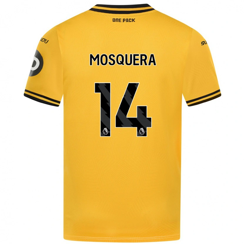 Danxen Mujer Camiseta Yerson Mosquera #14 Amarillo 1ª Equipación 2024/25 La Camisa