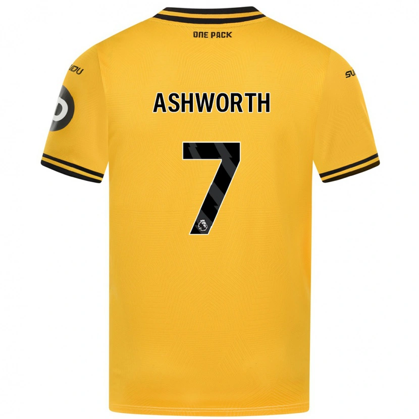 Danxen Mujer Camiseta Finn Ashworth #7 Amarillo 1ª Equipación 2024/25 La Camisa