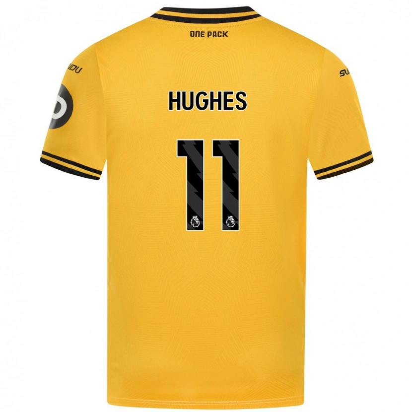 Danxen Mujer Camiseta Amber Hughes #11 Amarillo 1ª Equipación 2024/25 La Camisa