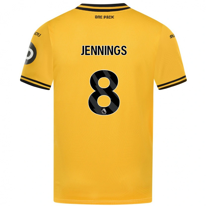 Danxen Mujer Camiseta Shannie Jennings #8 Amarillo 1ª Equipación 2024/25 La Camisa