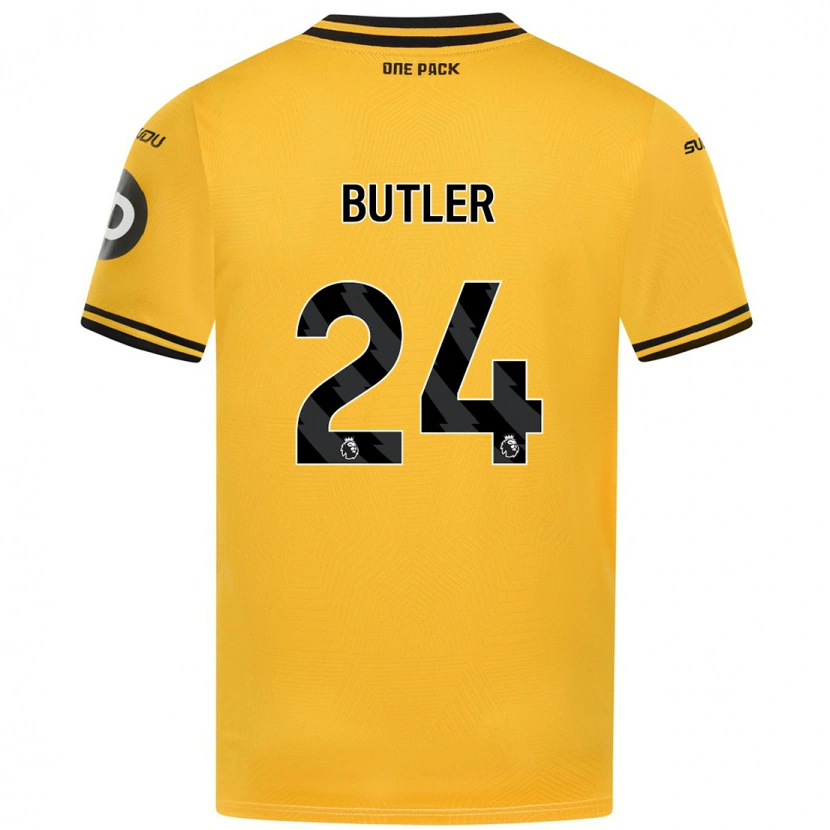 Danxen Mujer Camiseta Elli Butler #24 Amarillo 1ª Equipación 2024/25 La Camisa