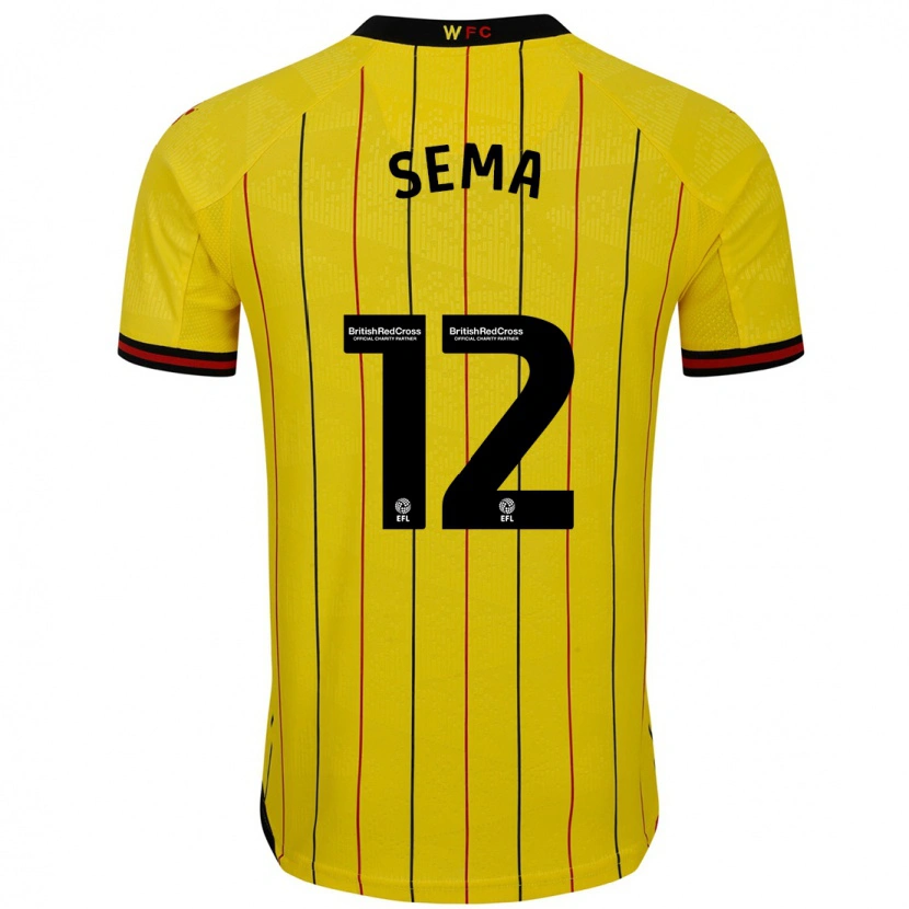 Danxen Mujer Camiseta Ken Sema #12 Amarillo Negro 1ª Equipación 2024/25 La Camisa