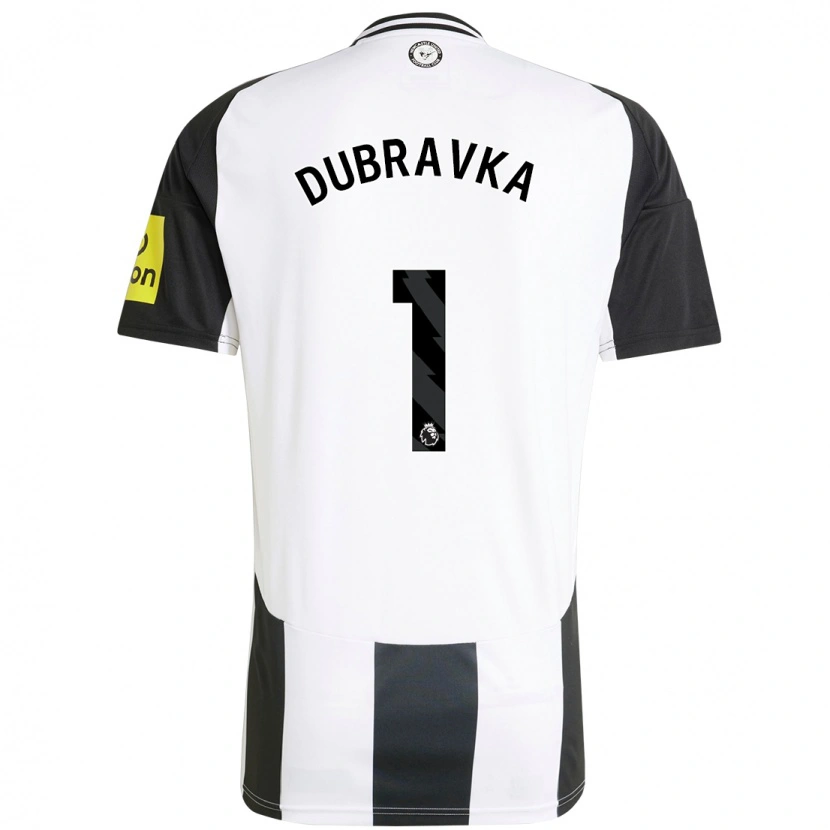 Danxen Mujer Camiseta Martin Dúbravka #1 Blanco Negro 1ª Equipación 2024/25 La Camisa