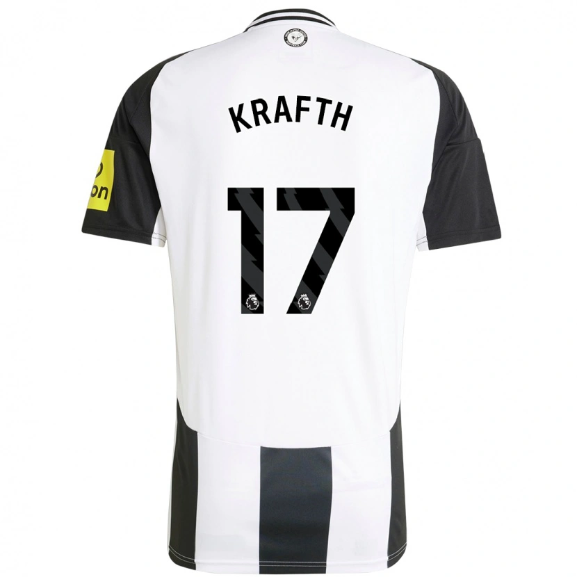 Danxen Mujer Camiseta Emil Krafth #17 Blanco Negro 1ª Equipación 2024/25 La Camisa