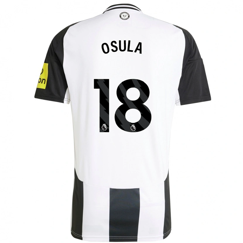 Danxen Mujer Camiseta William Osula #18 Blanco Negro 1ª Equipación 2024/25 La Camisa