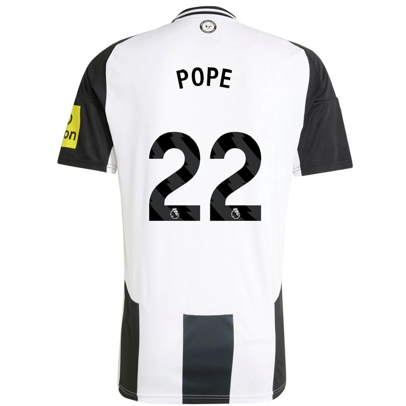 Danxen Mujer Camiseta Nick Pope #22 Blanco Negro 1ª Equipación 2024/25 La Camisa