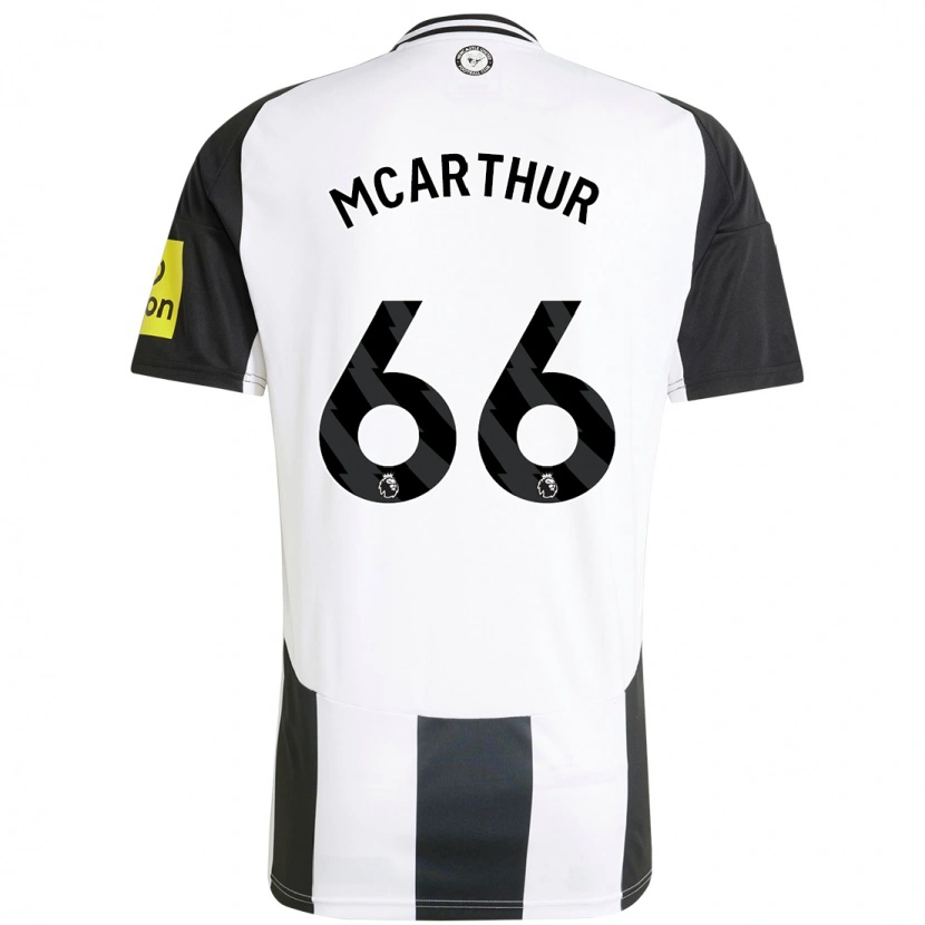 Danxen Mujer Camiseta Charlie Mcarthur #66 Blanco Negro 1ª Equipación 2024/25 La Camisa