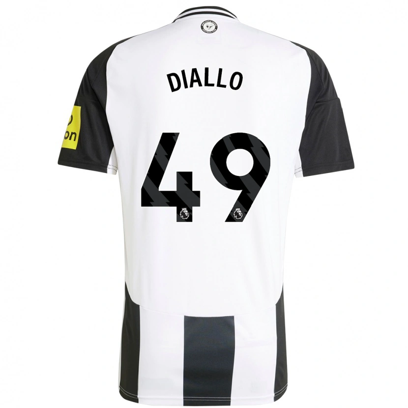 Danxen Mujer Camiseta Amadou Diallo #49 Blanco Negro 1ª Equipación 2024/25 La Camisa