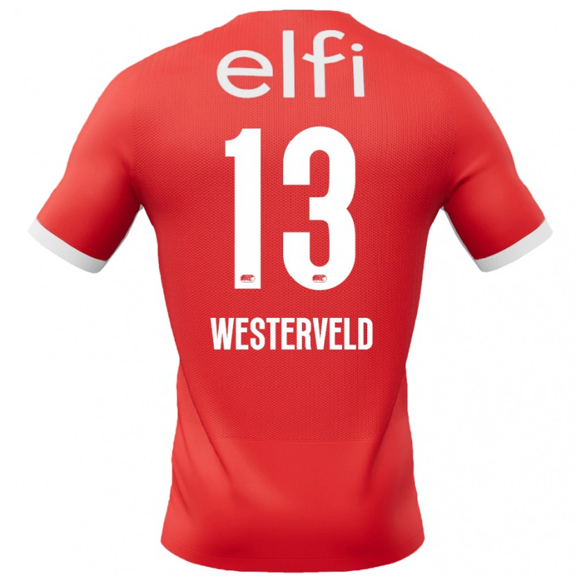 Danxen Mujer Camiseta Sem Westerveld #13 Rojo Blanco 1ª Equipación 2024/25 La Camisa