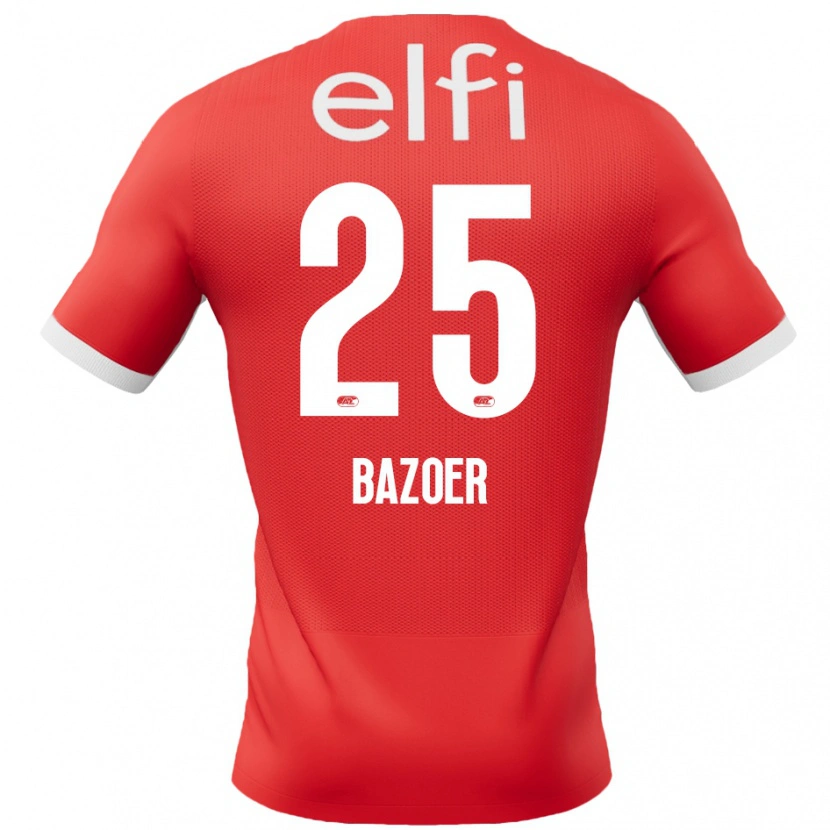 Danxen Mujer Camiseta Riechedly Bazoer #25 Rojo Blanco 1ª Equipación 2024/25 La Camisa