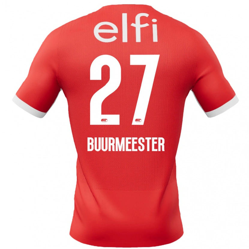 Danxen Mujer Camiseta Zico Buurmeester #27 Rojo Blanco 1ª Equipación 2024/25 La Camisa