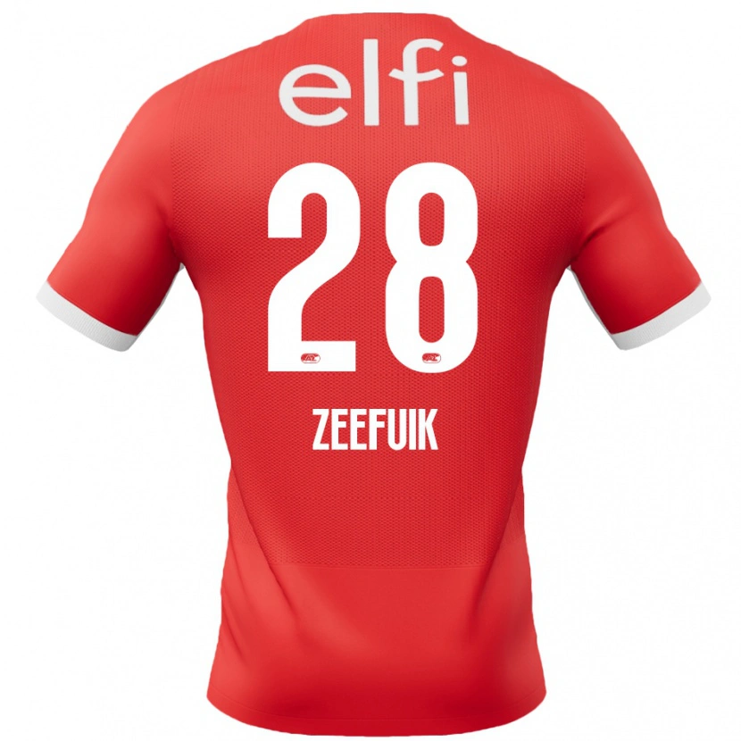 Danxen Mujer Camiseta Lequincio Zeefuik #28 Rojo Blanco 1ª Equipación 2024/25 La Camisa